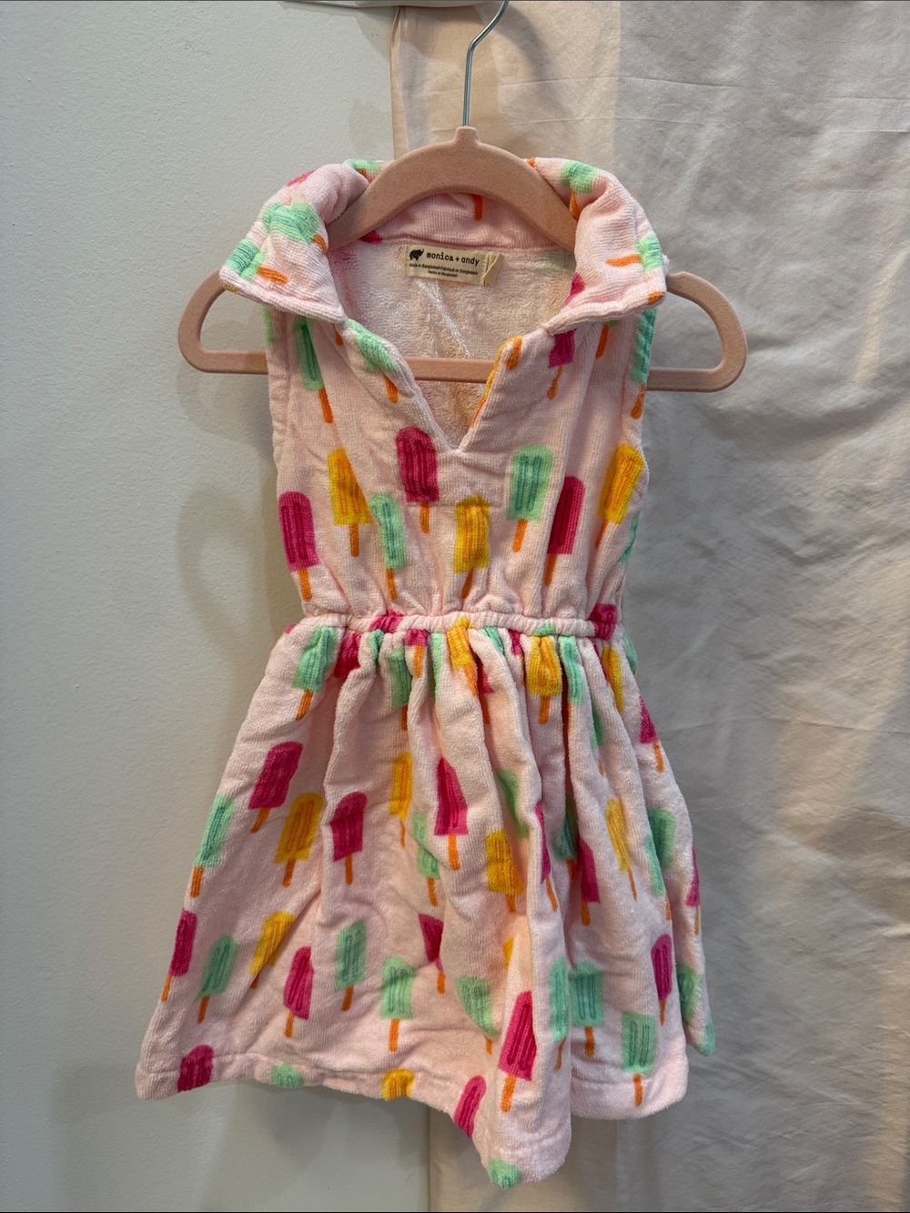 Popsicle-Print Sleeveless Casual Dress for Kids - Pink